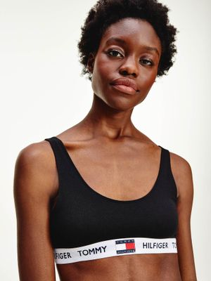 Bralette De Algodón Elástico Negro Tommy Hilfiger