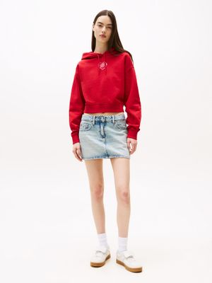 Imagen 2 del producto Polerón Hoodie Relaxed Cropped Rojo XLE Tommy Jeans