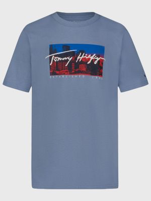 Imagen 1 del producto Polera skyline con logo Azul Tommy Hilfiger