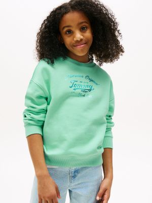 Polerón Con Logo Metalizado Verde Tommy Hilfiger