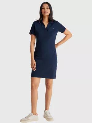 Imagen 1 del producto Vestido Polo Manga Con Logo Azul Tommy Hilfiger