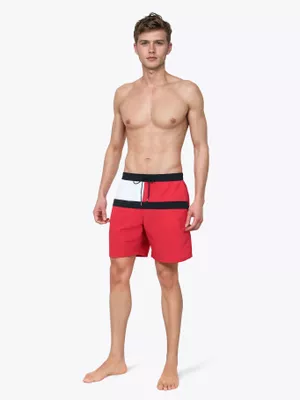 Traje De Baño Largo Con Estampado Rojo Tommy Hilfiger