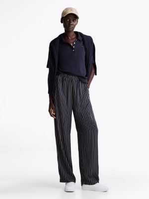 Pantalón De Rayas Con Corte Amplio Azul Tommy Hilfiger