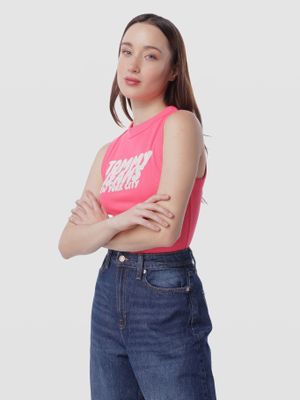 Polera Bubble Con Logo Rosado Tommy Jeans