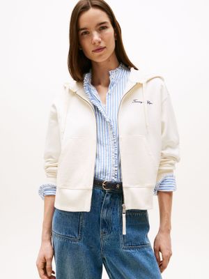 Imagen 1 del producto Polerón Hoodie Script  Cierre Blanco YA8 Tommy Hilfiger