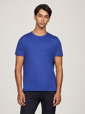 Polera Essential Neck-C Slim Fit Azul Tommy Hilfiger
