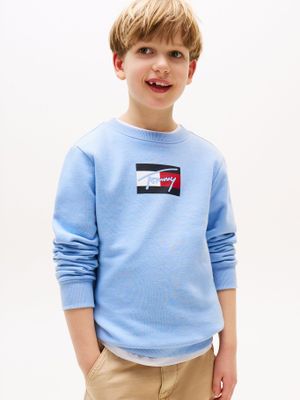 Polerón De Niño Logo Signature Celeste Tommy Hilfiger