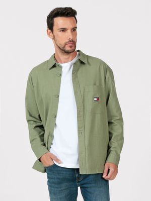 Camisa Oversize Texturizada Verde Tommy Jeans