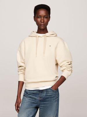 Polerón Hoodie Con Logo Bordado Beige Tommy Hilfiger