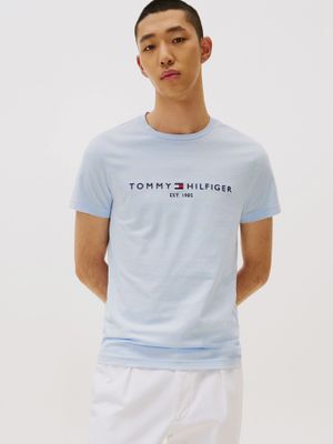 Polera  Logo Slim Fit Celeste C1O Tommy Hilfiger