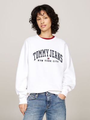 Polerón Varsity Con Corte Amplio Blanco Tommy Hilfiger