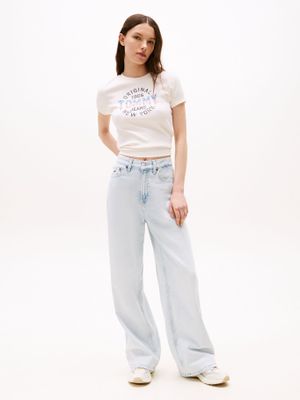 Imagen 2 del producto Polera Acanalada  Logo New York Blanco YBH Tommy Jeans