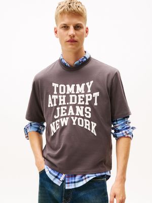 Polera 90S Varsity Logo Gris Tommy Jeans
