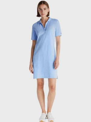 Vestido Polo Con Logo Celeste Tommy Hilfiger