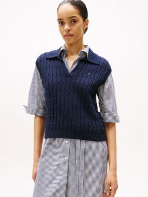 Imagen 1 del producto Sweater Trenzado Sin Mangas Azul Tommy Hilfiger