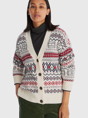 Cárdigan Allover Print Blanco Tommy Hilfiger