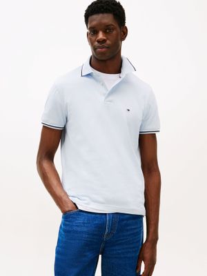 Polo Seasonal Ribeteado Slim Celeste C1O Tommy Hilfiger