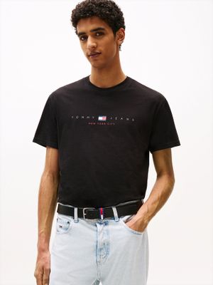 Polera Flag Linear Logo Negro BDS Tommy Jeans