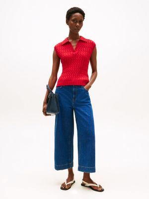 Imagen 2 del producto Sweater Trenzado Sin Mangas Rojo Tommy Hilfiger