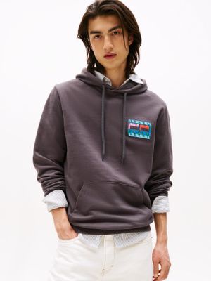 Polerón Hoodie Flag Con Logo Gráfico Gris Tommy Jeans
