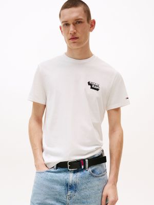Polera Stack Logo Slim Fit Blanco YBL Tommy Jeans