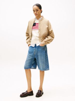 Imagen 2 del producto Chaqueta Bomber Cropped Solid Beige Tommy Hilfiger