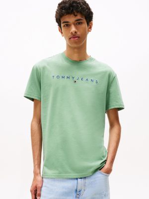 Polera Con Logo Lineal Verde Tommy Jeans