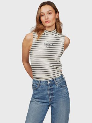 Polera Monotype Stripe/Logo Multicolor Tommy Hilfiger