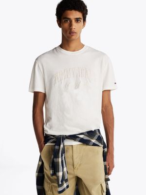 Polera Varsity Con Efecto Lavado Blanco Tommy Jeans