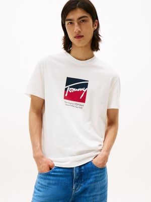 Polera Con Logo Distintivo Blanco YBL Tommy Jeans