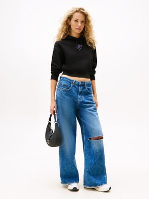 Imagen 2 del producto Polerón Hoodie Relaxed Cropped Negro BDS Tommy Jeans