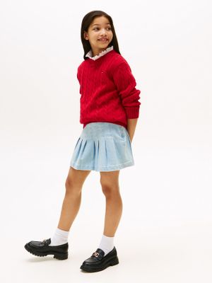 Falda Denim Plisada Celeste Tommy Hilfiger