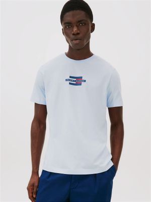 Polera Flag Box Logo Celeste Tommy Hilfiger