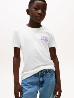 Polera Con Logo De Estilo Grafiti Blanco Tommy Hilfiger