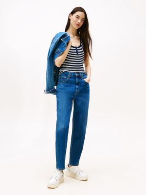 Jeans Mom De Talle Alto Azul Tommy Jeans
