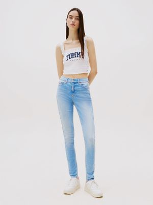 Jeans Nora De Cintura Media Azul Tommy Jeans