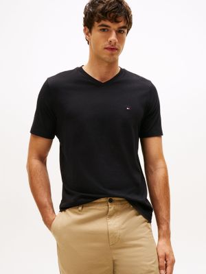 Polera Essential V Regular Negro BDS Tommy Hilfiger