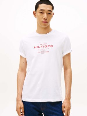 Polera Stack Graphic Logo Blanco Tommy Hilfiger