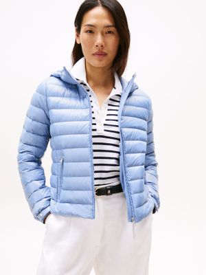 Parka Hoodie Acolchada Regular Celeste Tommy Hilfiger