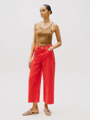 Jeans Wide Leg De Talle Alto Rojo Tommy Hilfiger