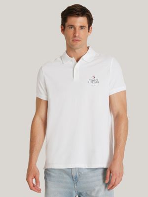 Polo Ic Stack Logo Regular Fit Blanco Tommy Hilfiger