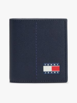 Billetera De Cuero Heritage Azul Tommy Jeans