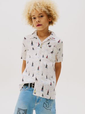 Camisa De Manga Corta Estampada Blanco Tommy Hilfiger