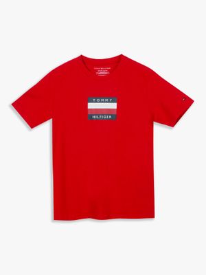 Polera / Niño Con Logo Signature Rojo Tommy Hilfiger
