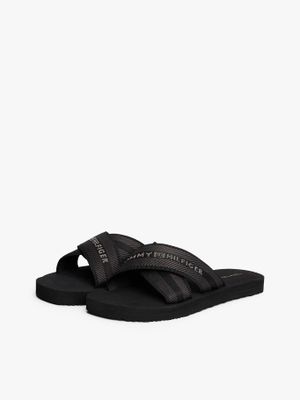Sandalias Cross Strap Con Logo Negro Tommy Hilfiger