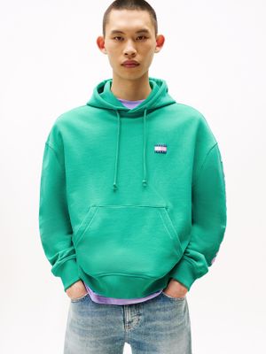 Polerón Hoodie Cropped Con Logo Verde L7O Tommy Jeans
