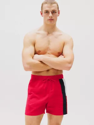 Traje De Baño Medio Largo de Logo Rojo Tommy Hilfiger