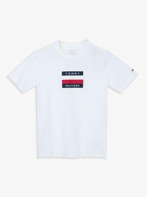 Polera De Niño Con Logo Signature Blanco Tommy Hilfiger