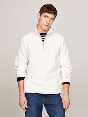 Polerón Cuello Y Media Cremallera Blanco Tommy Hilfiger