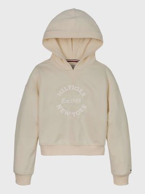 Polerón Hoodie New York Con Logo Beige Tommy Hilfiger